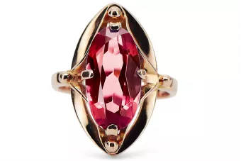 Ruby Original Vintage 14K Rose Gold Ring Vintage Jewlery vrc047r